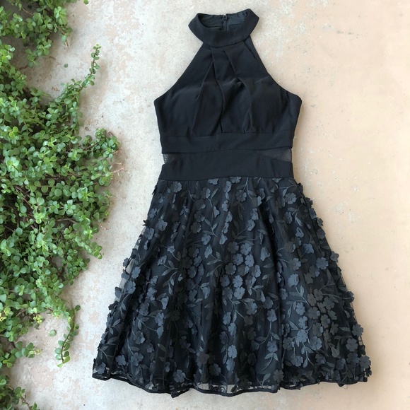 xscape 3d floral evening dress